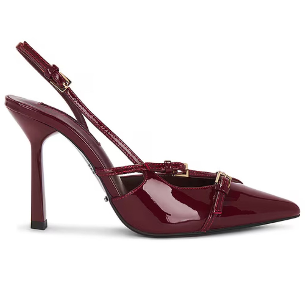 Tony Bianco Glossy Maroon Slingback Garda Heels